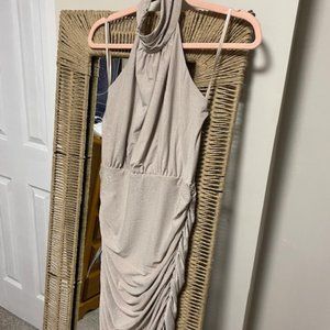 Le Chateau Tan Sparkly Mini Dress